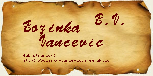 Božinka Vančević vizit kartica